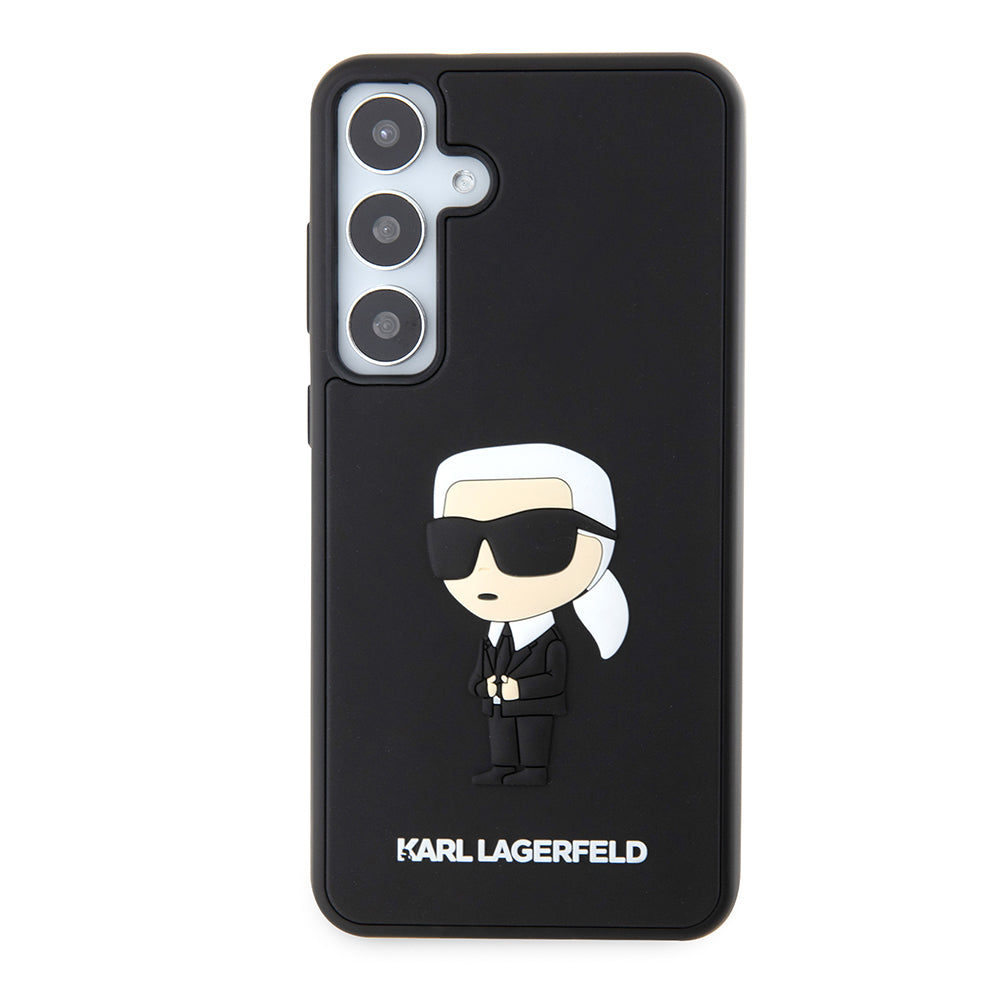 Ovitek za Samsung Galaxy S24+ S926, Karl Lagerfeld, 3D Rubber Ikonik Karl, črn