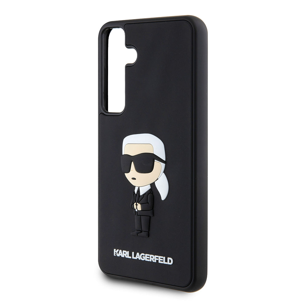 Ovitek za Samsung Galaxy S24+ S926, Karl Lagerfeld, 3D Rubber Ikonik Karl, črn
