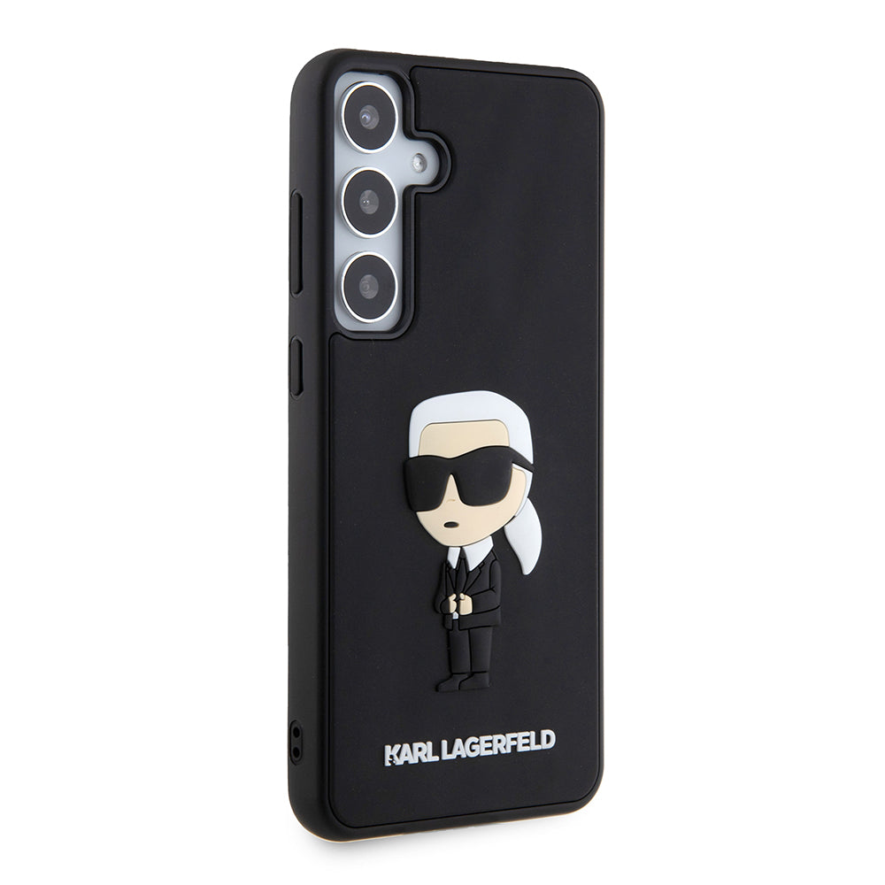Ovitek za Samsung Galaxy S24+ S926, Karl Lagerfeld, 3D Rubber Ikonik Karl, črn