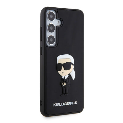 Ovitek za Samsung Galaxy S24+ S926, Karl Lagerfeld, 3D Rubber Ikonik Karl, črn