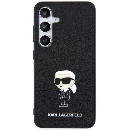Ovitek za Samsung Galaxy S24+ S926, Karl Lagerfeld, Glitter Ikonik Karl Logo, črn