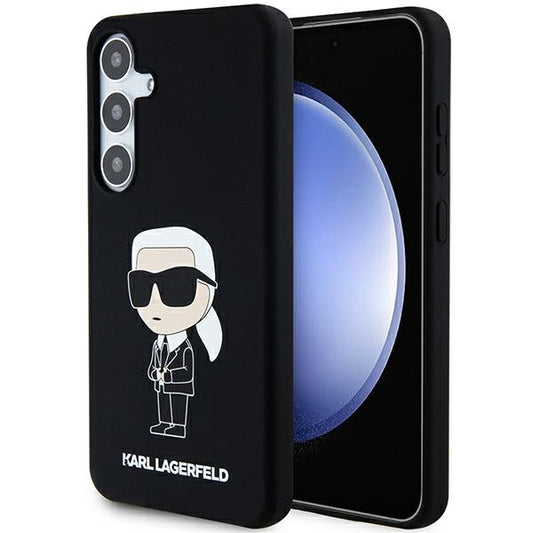 Ovitek za Samsung Galaxy S24+ S926, Karl Lagerfeld, Silicone Ikonik NFT, črn