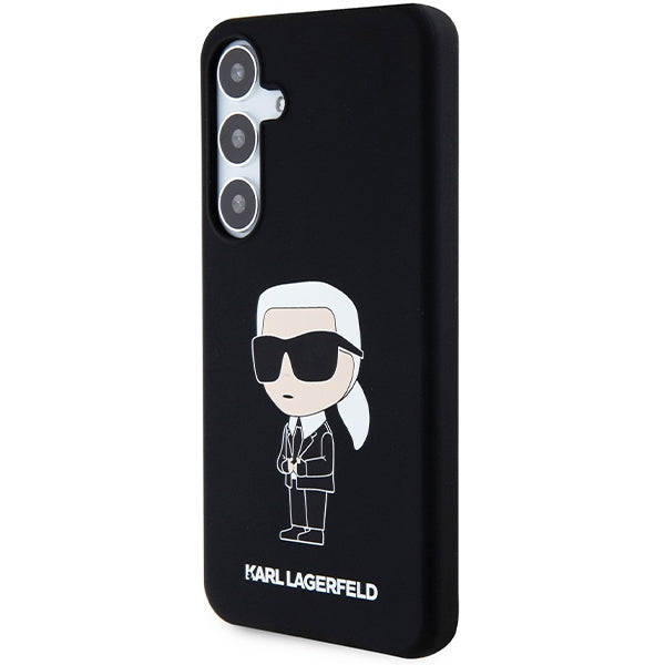 Ovitek za Samsung Galaxy S24+ S926, Karl Lagerfeld, Silicone Ikonik NFT, črn
