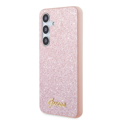 Ovitek za Samsung Galaxy S24 S921, Guess, Glitter Script, Roza