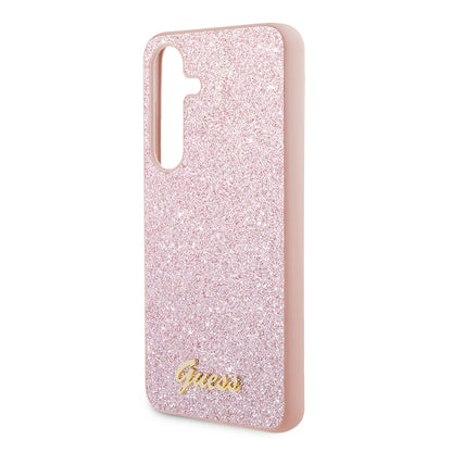 Ovitek za Samsung Galaxy S24 S921, Guess, Glitter Script, Roza