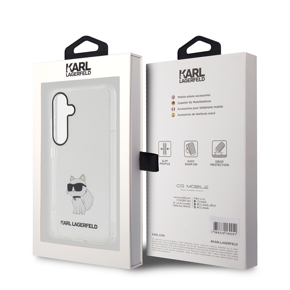 Ovitek za Samsung Galaxy S24 S921, Karl Lagerfeld, IML Luxury Choupette, Prozoren