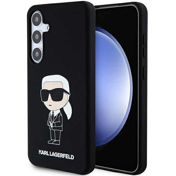 Ovitek za Samsung Galaxy S24 S921, Karl Lagerfeld, Silicone Ikonik NFT, črn
