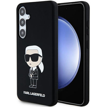 Ovitek za Samsung Galaxy S24 S921, Karl Lagerfeld, Silicone Ikonik NFT, črn