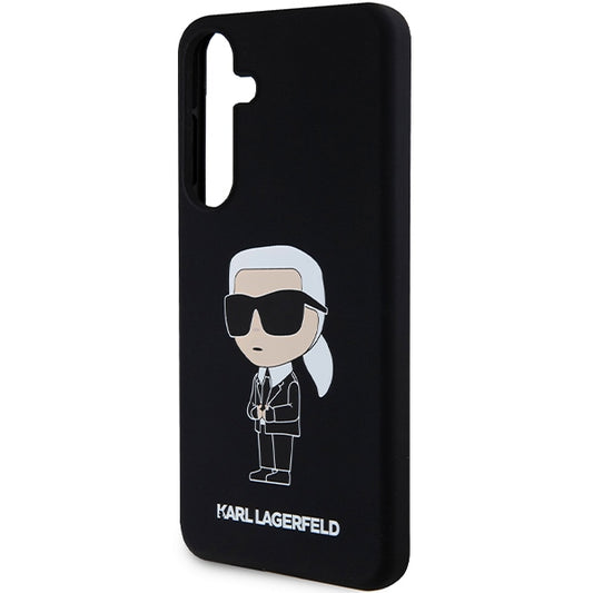 Ovitek za Samsung Galaxy S24 S921, Karl Lagerfeld, Silicone Ikonik NFT, črn