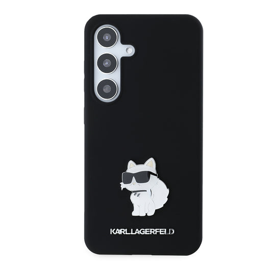 Ovitek za Samsung Galaxy S24 S921, Karl Lagerfeld, Silicone Choupette, črn
