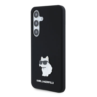 Ovitek za Samsung Galaxy S24 S921, Karl Lagerfeld, Silicone Choupette, črn