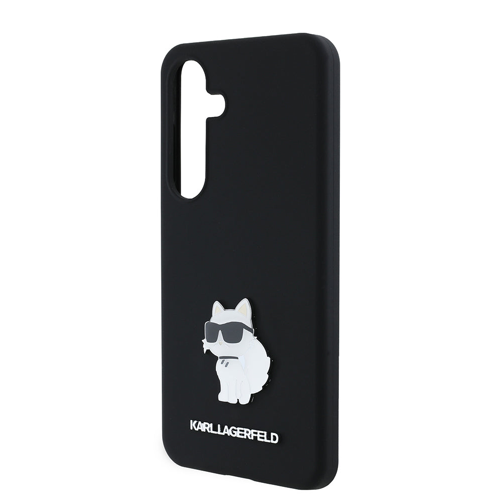 Ovitek za Samsung Galaxy S24 S921, Karl Lagerfeld, Silicone Choupette, črn
