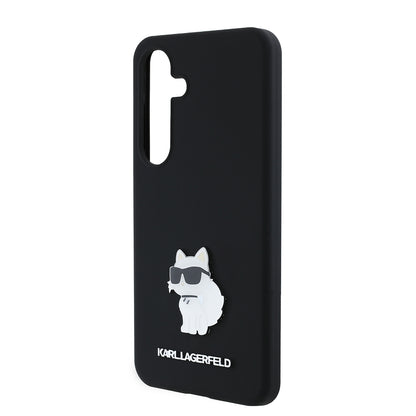 Ovitek za Samsung Galaxy S24 S921, Karl Lagerfeld, Silicone Choupette, črn