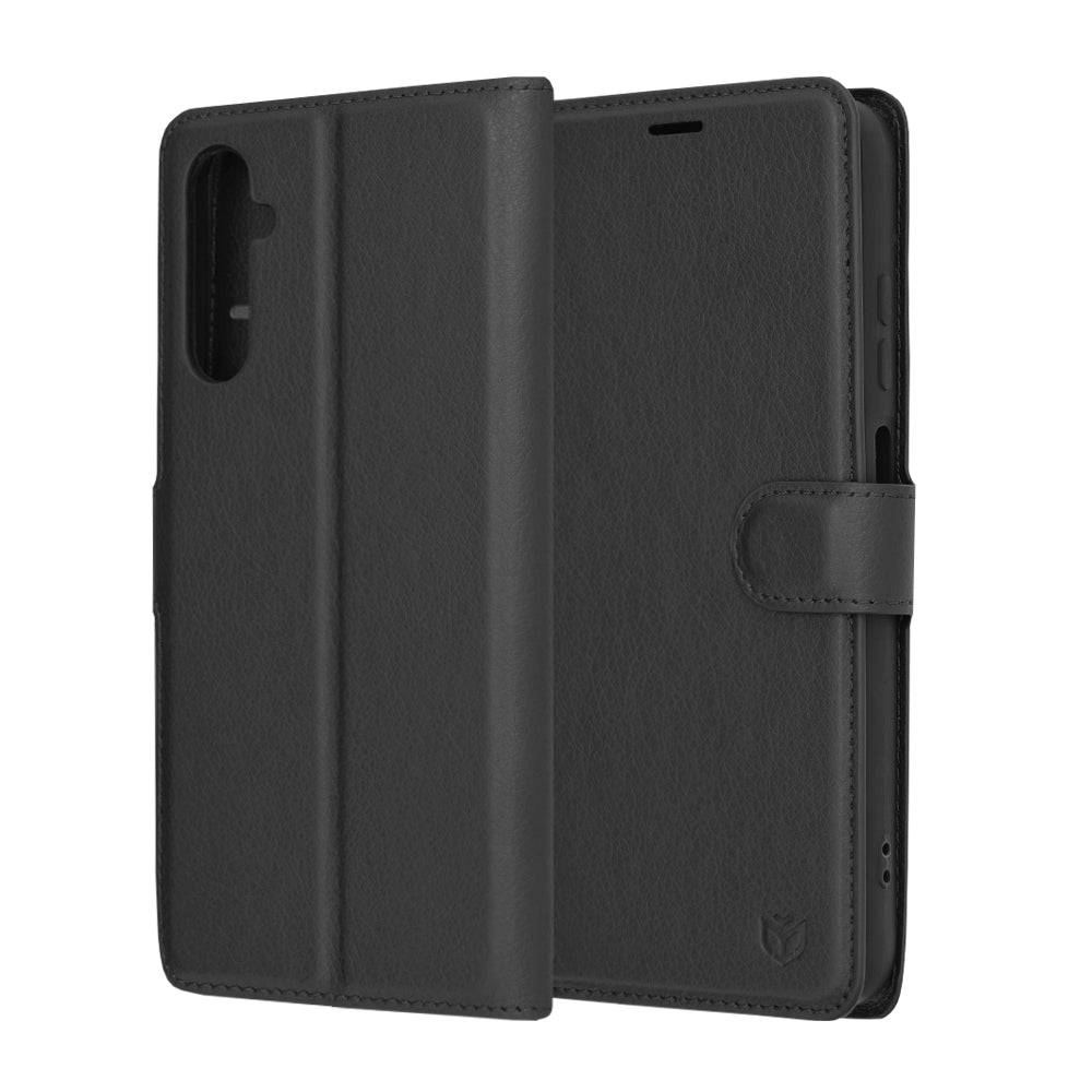 Ovitek za Samsung Galaxy S24 S921, Techsuit, usnjeni folio, črn