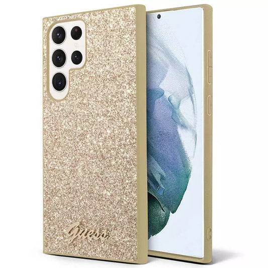 Ovitek za Samsung Galaxy S24 Ultra S928, Guess, Glitter Script, Zlata