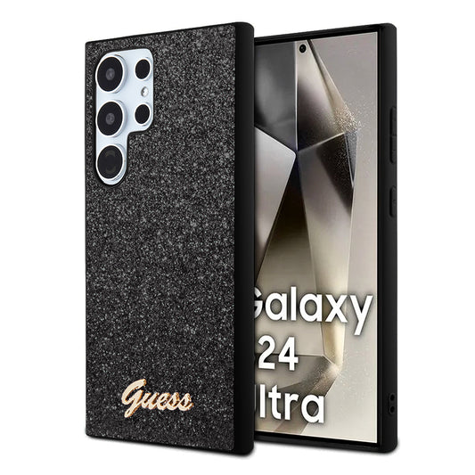 Ovitek za Samsung Galaxy S24 Ultra S928, Guess, Glitter Script, Črna