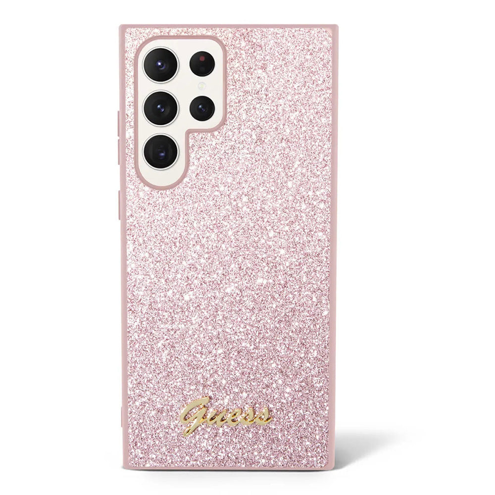 Ovitek za Samsung Galaxy S24 Ultra S928, Guess, Glitter Script, Roza