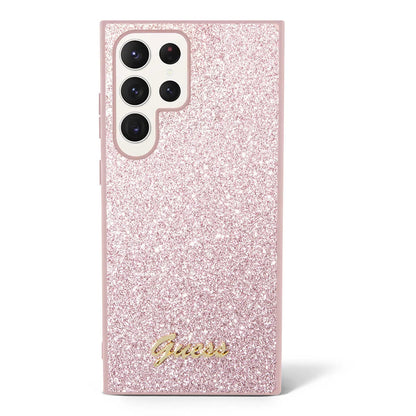 Ovitek za Samsung Galaxy S24 Ultra S928, Guess, Glitter Script, Roza