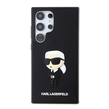 Ovitek za Samsung Galaxy S24 Ultra S928, Karl Lagerfeld, 3D Rubber Ikonik Karl, črn