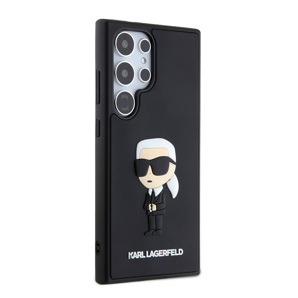 Ovitek za Samsung Galaxy S24 Ultra S928, Karl Lagerfeld, 3D Rubber Ikonik Karl, črn