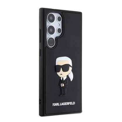 Ovitek za Samsung Galaxy S24 Ultra S928, Karl Lagerfeld, 3D Rubber Ikonik Karl, črn