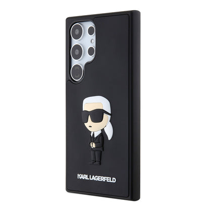 Ovitek za Samsung Galaxy S24 Ultra S928, Karl Lagerfeld, 3D Rubber Ikonik Karl, črn