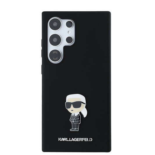 Ovitek za Samsung Galaxy S24 Ultra S928, Karl Lagerfeld, Silicone Ikonik Karl, črn