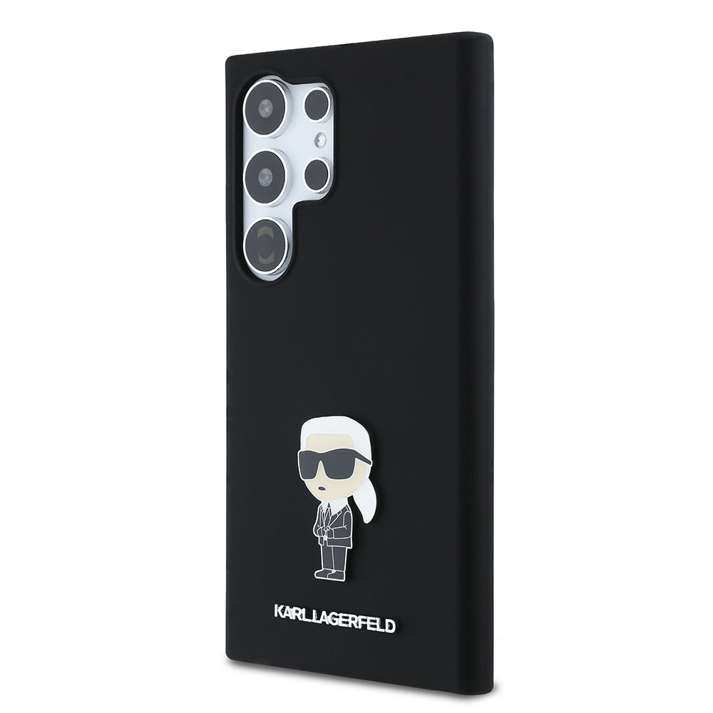 Ovitek za Samsung Galaxy S24 Ultra S928, Karl Lagerfeld, Silicone Ikonik Karl, črn