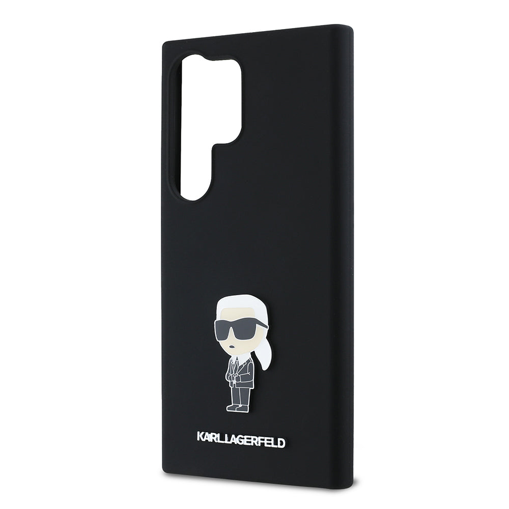 Ovitek za Samsung Galaxy S24 Ultra S928, Karl Lagerfeld, Silicone Ikonik Karl, črn