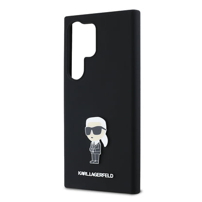 Ovitek za Samsung Galaxy S24 Ultra S928, Karl Lagerfeld, Silicone Ikonik Karl, črn