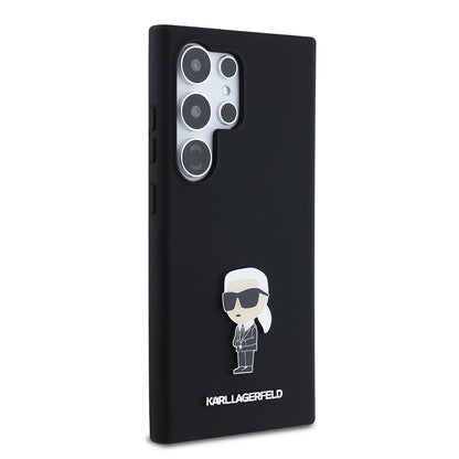 Ovitek za Samsung Galaxy S24 Ultra S928, Karl Lagerfeld, Silicone Ikonik Karl, črn