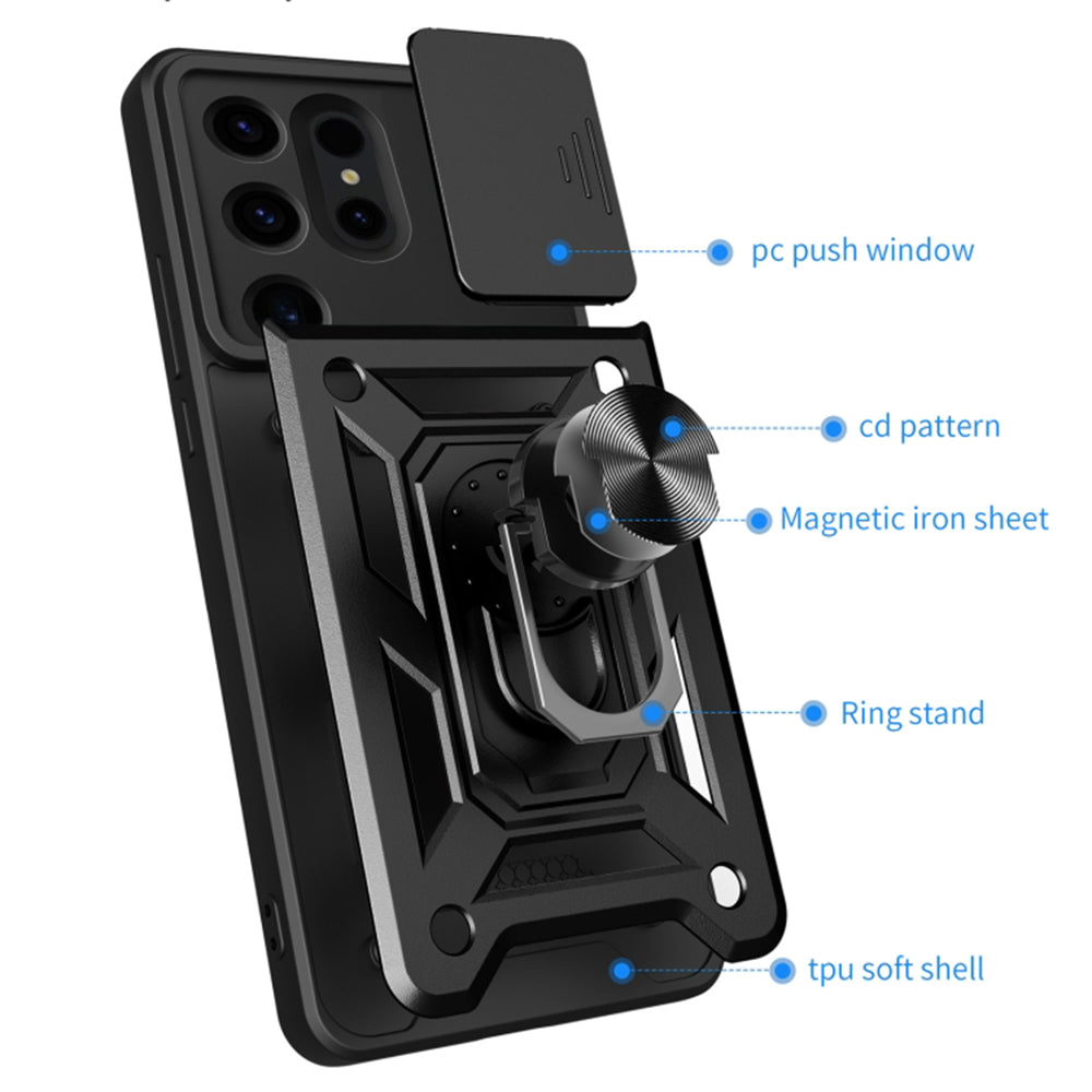 Ovitek za Samsung Galaxy S24 Ultra S928, Techsuit, CamShield, Črn