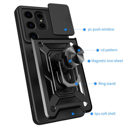 Ovitek za Samsung Galaxy S24 Ultra S928, Techsuit, CamShield, Črn