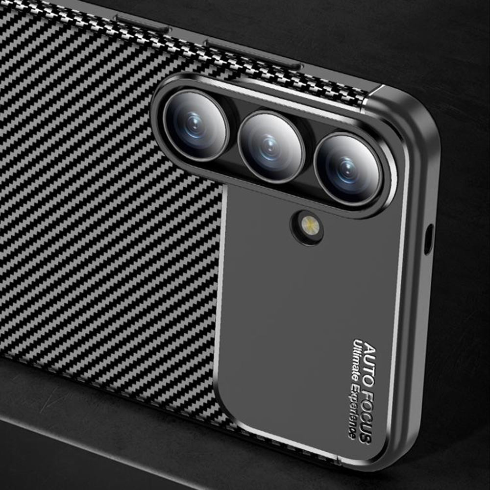 Ovitek za Samsung Galaxy S25 FE, Techsuit, CarbonFiber, Črn