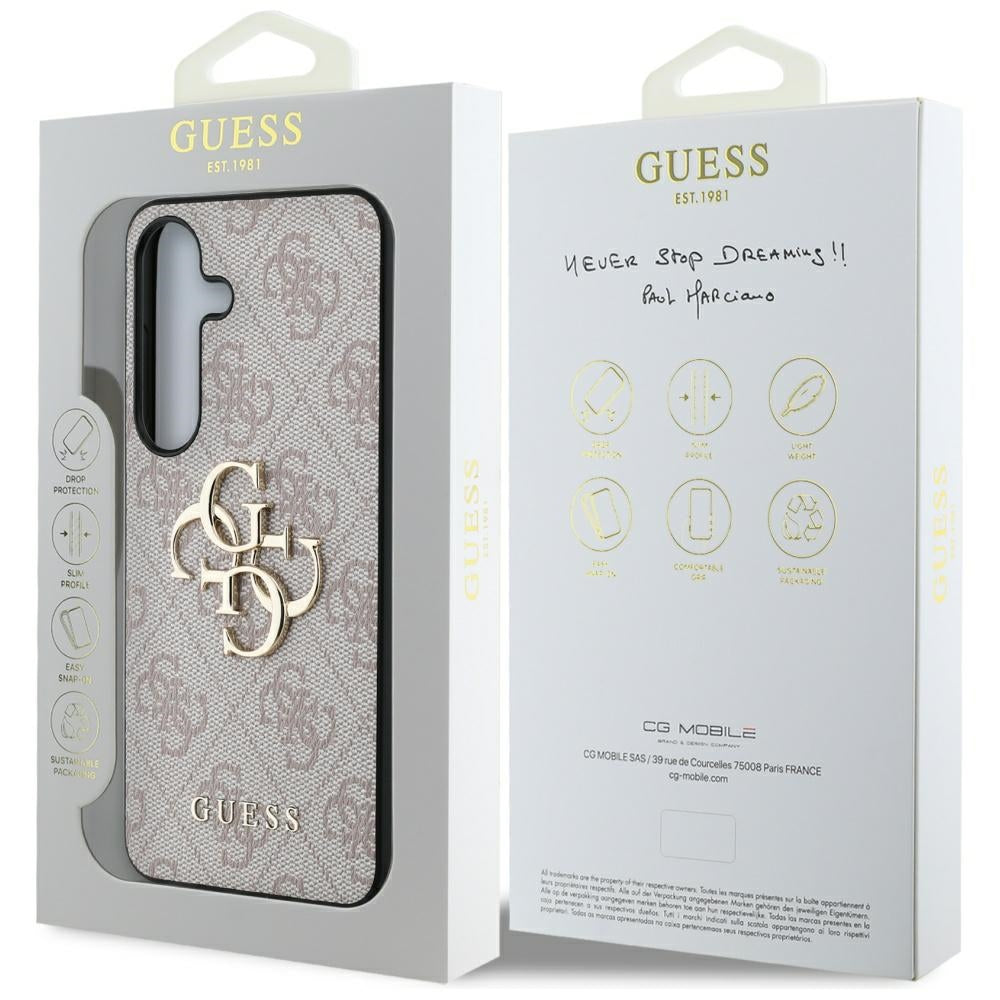 Ovitek za Samsung Galaxy S25+ S936, Guess, 4G Big Logo, Roza
