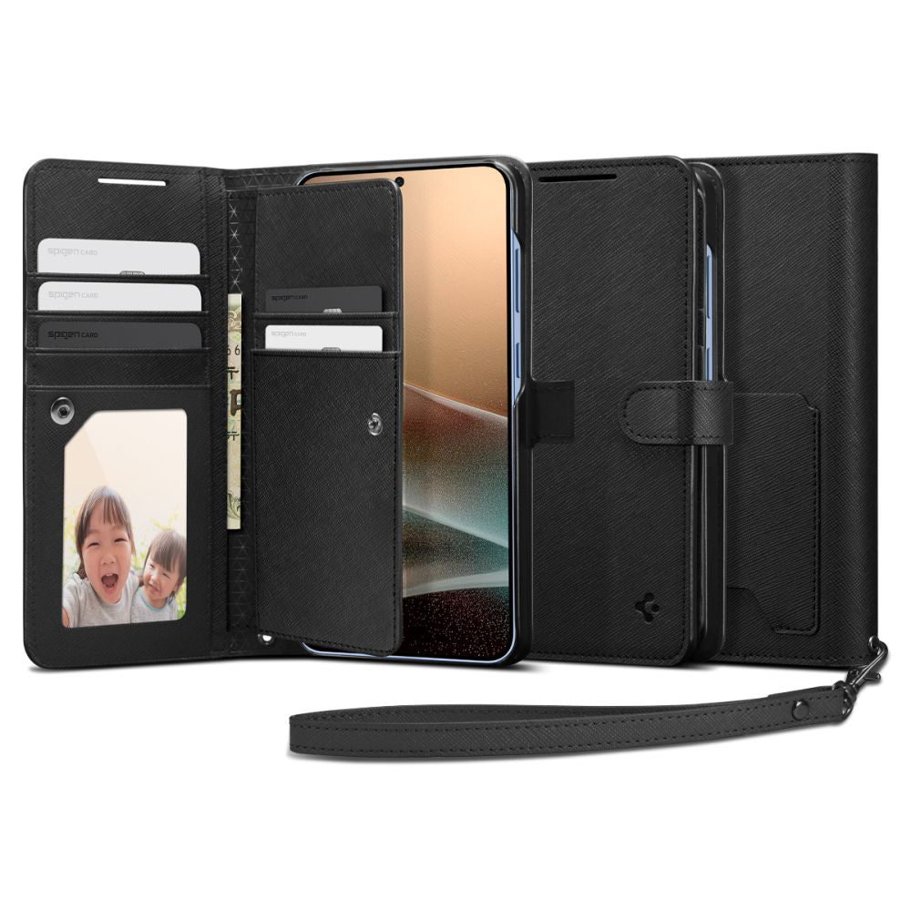 Ovitek za Samsung Galaxy S25+ S936, Spigen, Wallet S, Črn ACS09125