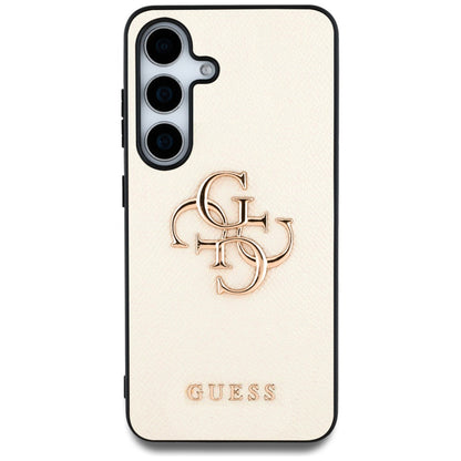 Ovitek za Samsung Galaxy S25 S931, Guess, 4G Grained Big and Classic Logo, Bež