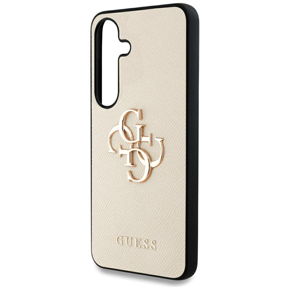 Ovitek za Samsung Galaxy S25 S931, Guess, 4G Grained Big and Classic Logo, Bež