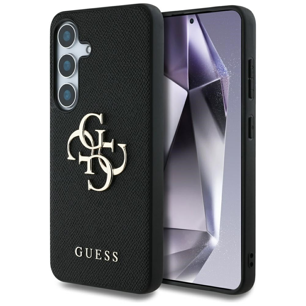 Ovitek za Samsung Galaxy S25 S931, Guess, 4G Grained Big and Classic Logo, črn