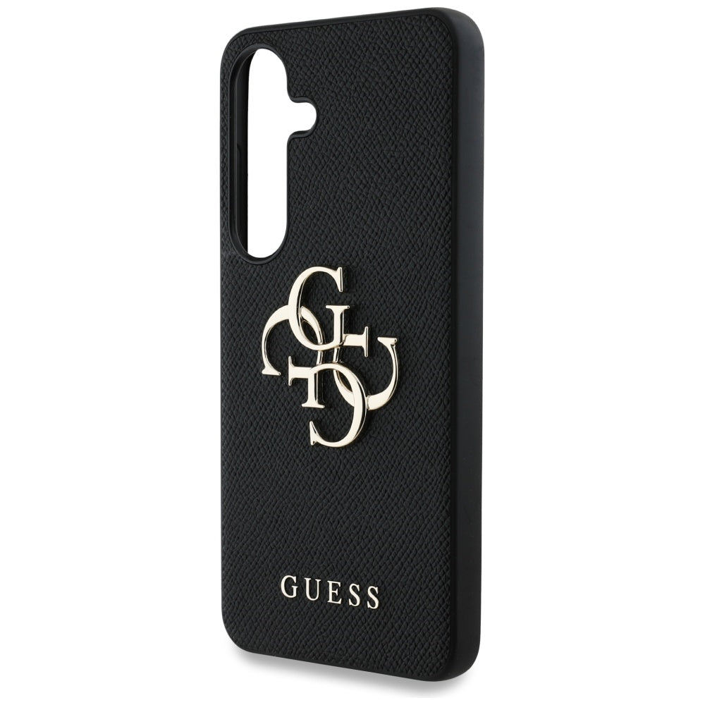 Ovitek za Samsung Galaxy S25 S931, Guess, 4G Grained Big and Classic Logo, črn