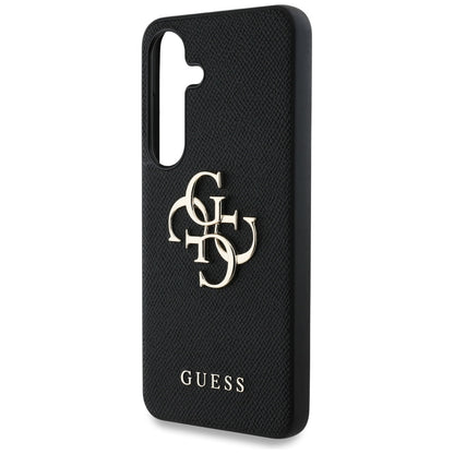 Ovitek za Samsung Galaxy S25 S931, Guess, 4G Grained Big and Classic Logo, črn