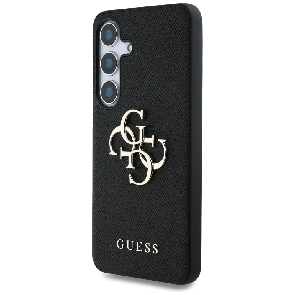 Ovitek za Samsung Galaxy S25 S931, Guess, 4G Grained Big and Classic Logo, črn