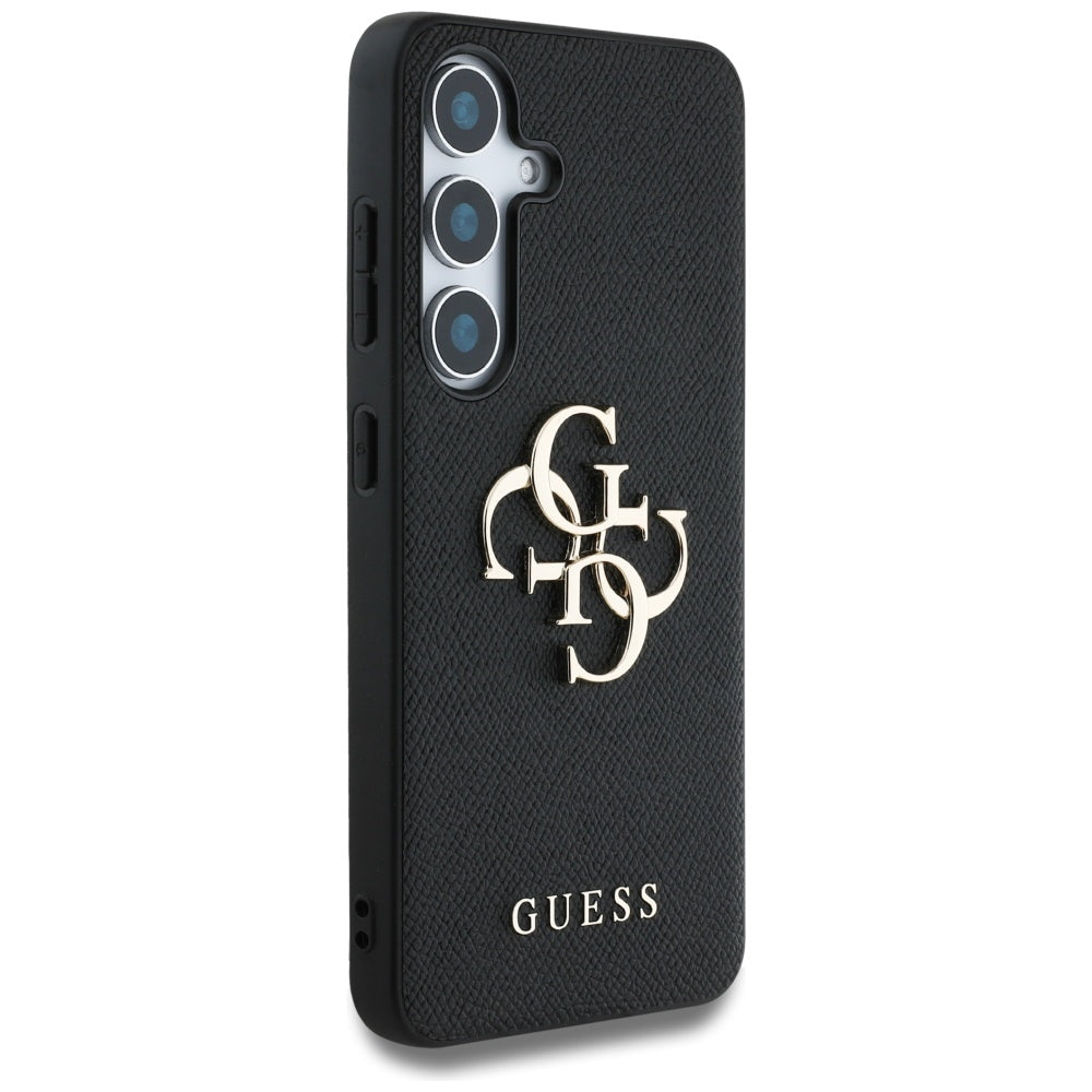 Ovitek za Samsung Galaxy S25 S931, Guess, 4G Grained Big and Classic Logo, črn