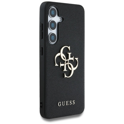 Ovitek za Samsung Galaxy S25 S931, Guess, 4G Grained Big and Classic Logo, črn