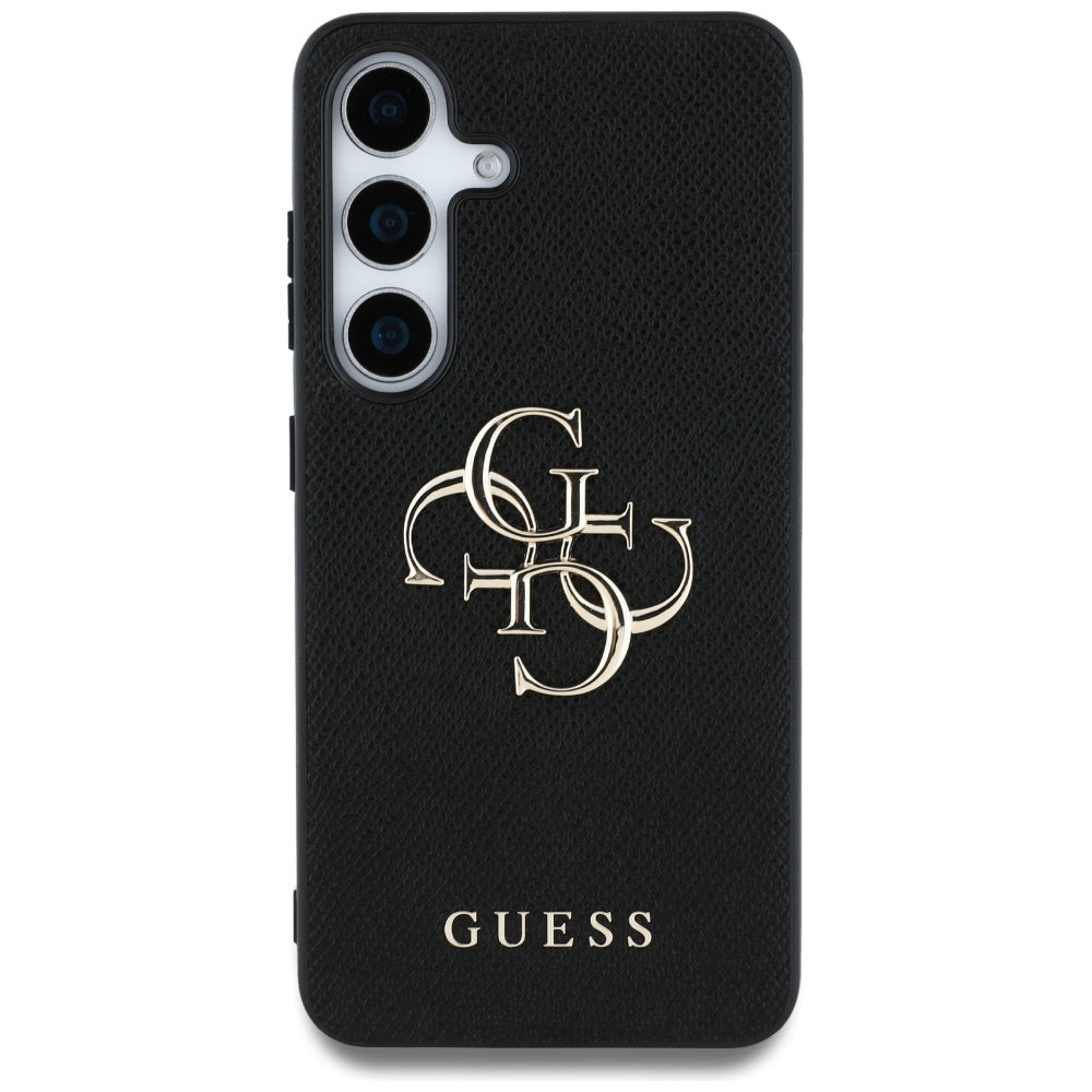 Ovitek za Samsung Galaxy S25 S931, Guess, 4G Grained Big and Classic Logo, črn