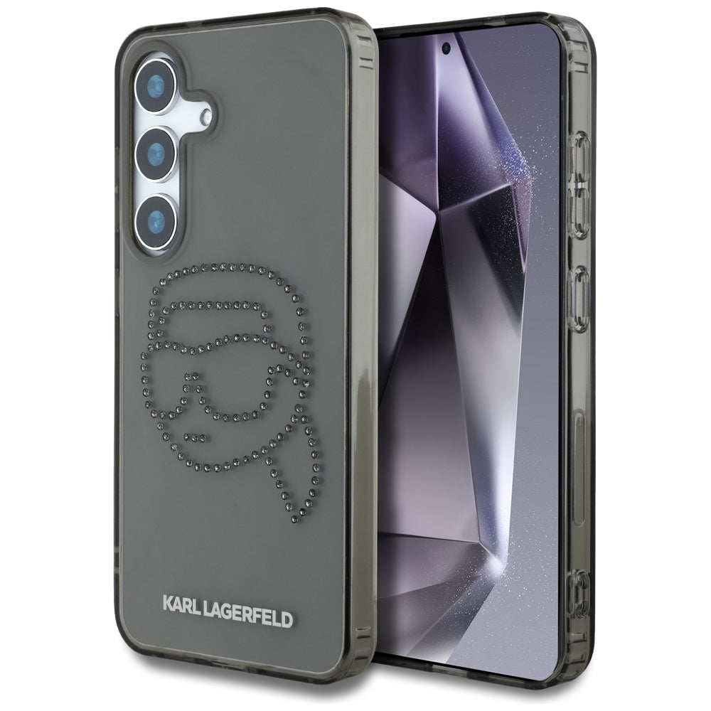 Ovitek za Samsung Galaxy S25 S931, Karl Lagerfeld, IML Rhinestones Karl's Head, črn