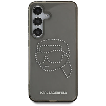 Ovitek za Samsung Galaxy S25 S931, Karl Lagerfeld, IML Rhinestones Karl's Head, črn