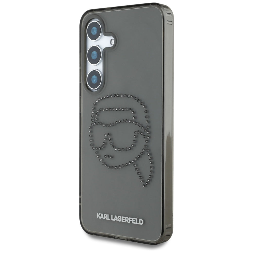 Ovitek za Samsung Galaxy S25 S931, Karl Lagerfeld, IML Rhinestones Karl's Head, črn