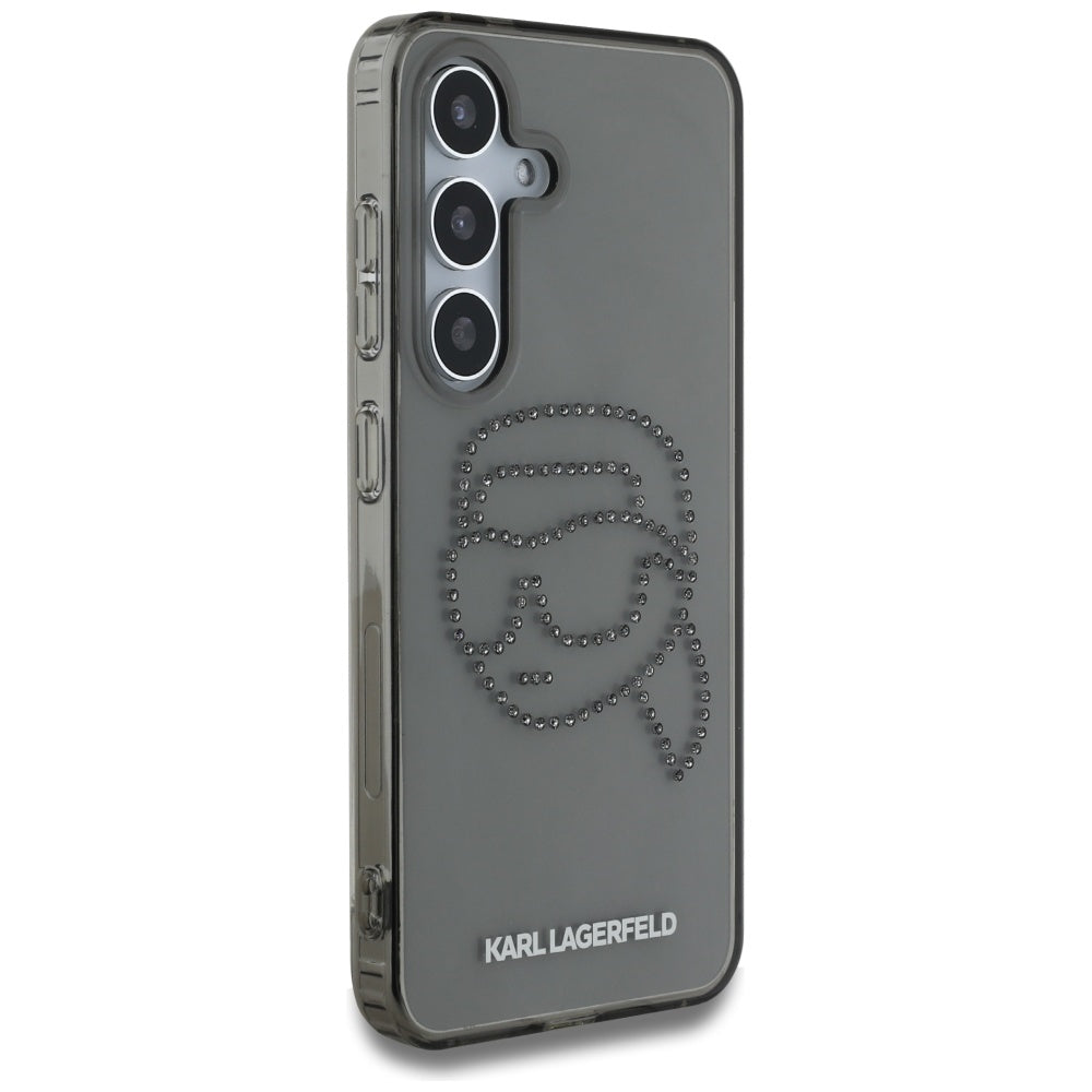 Ovitek za Samsung Galaxy S25 S931, Karl Lagerfeld, IML Rhinestones Karl's Head, črn