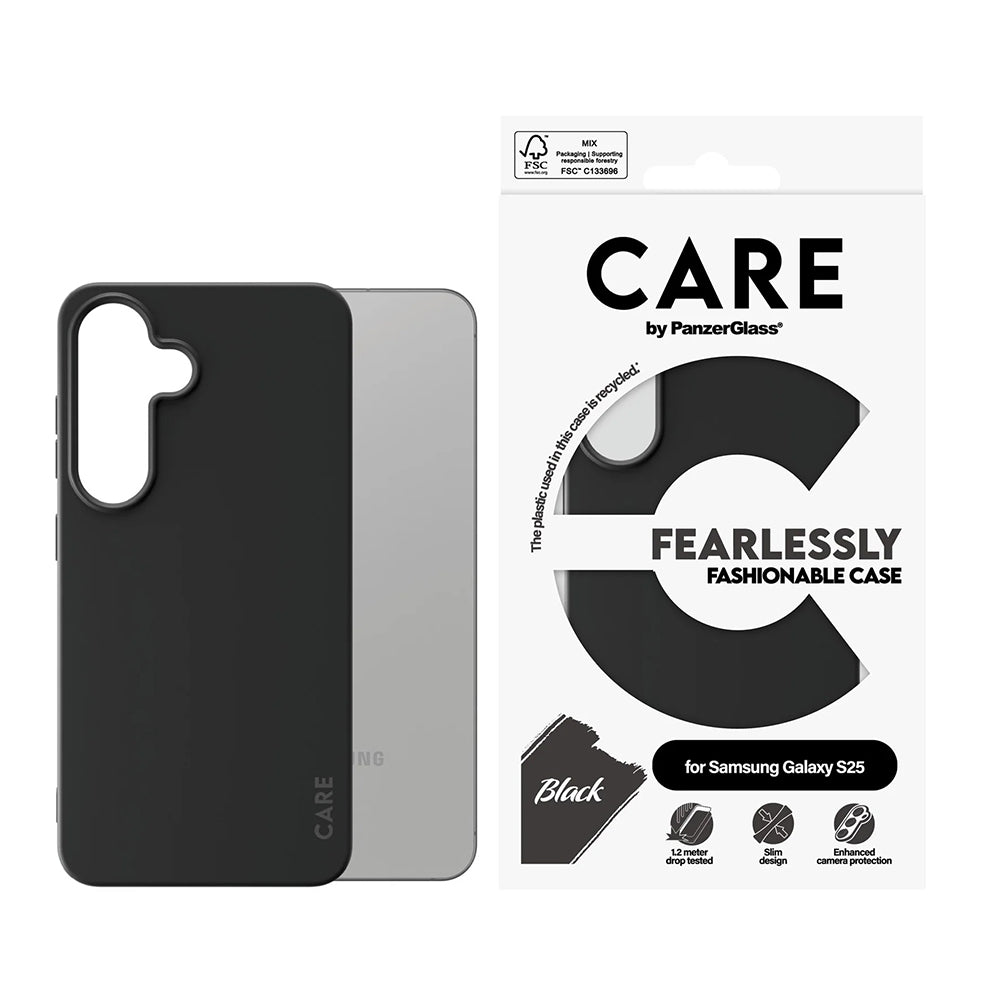 Ovitek za Samsung Galaxy S25 S931, PanzerGlass, Modno osveščen, Črn